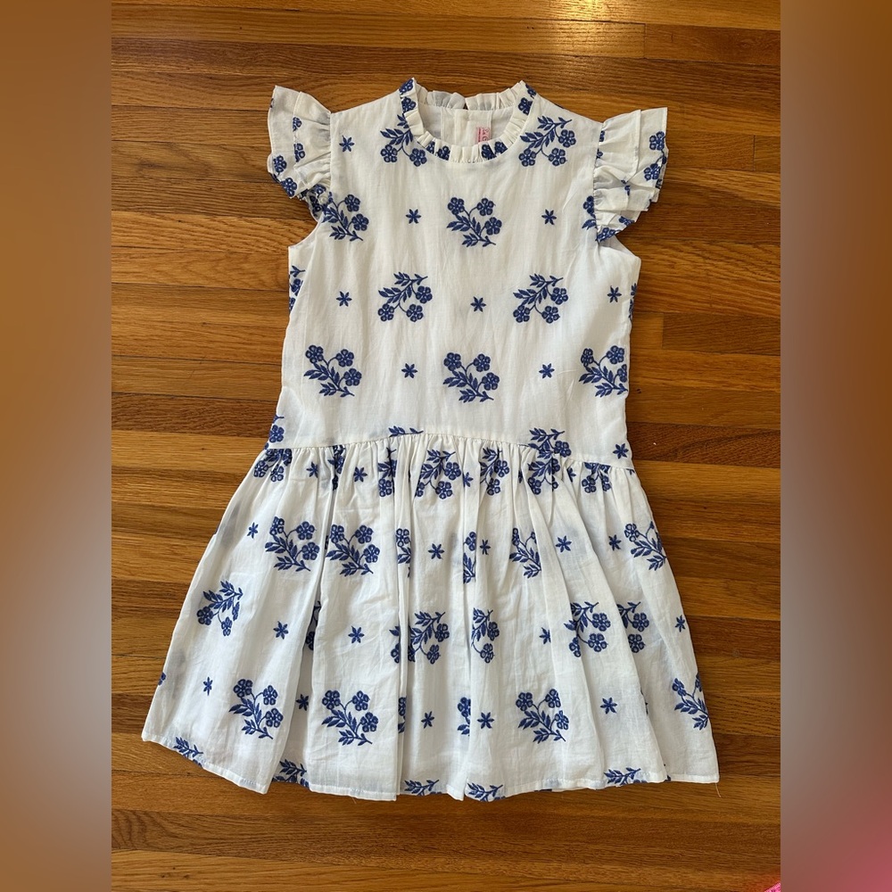 La Coqueta Blue Floral embroidered eyelet Kids Dress